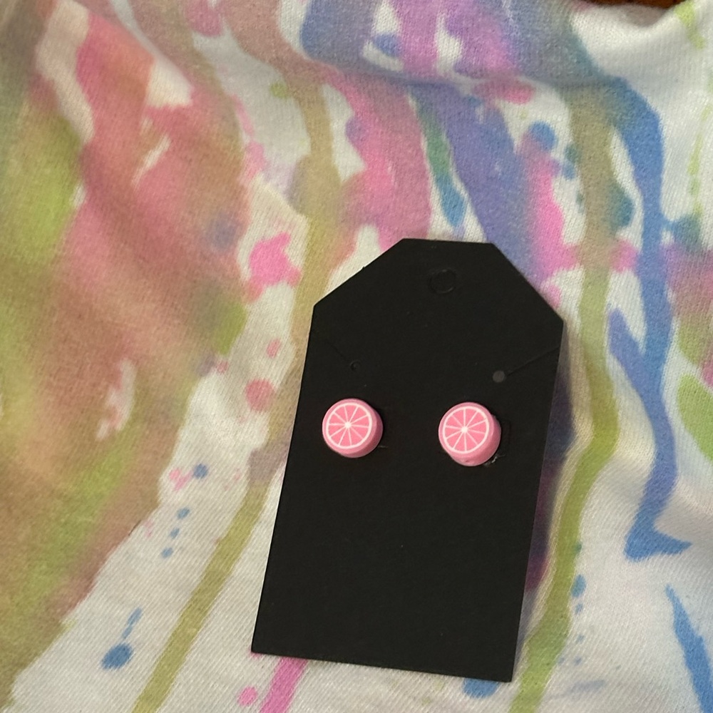 Pink Citrus Stud Earrings for Kids